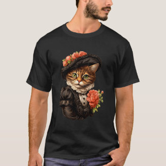 Vintage Victorian Cat Lovers Proper Classically Dr T-Shirt