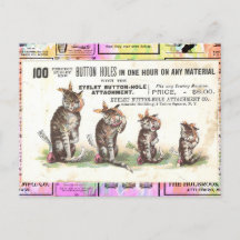 Vintage Victorian Cats With Toothache Postcard