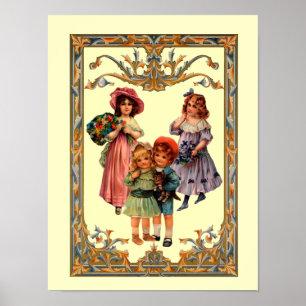 Vintage Victorian Children Art Poster