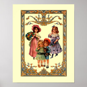 Vintage Victorian Children Art Poster