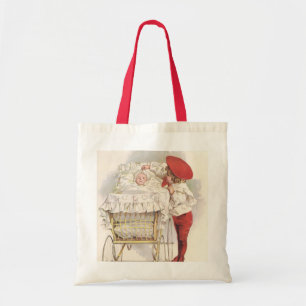 Vintage Victorian Children, Child and Baby in Pram Tote Bag