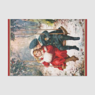 Vintage Victorian Children on Swing Tissue Paper