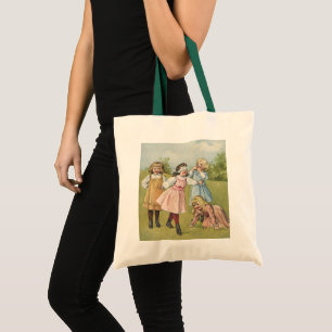 Vintage Victorian Children Play Blind Man's Bluff Tote Bag