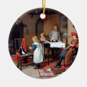 Vintage Victorian Children’s Tea Party Cosy Ceramic Ornament