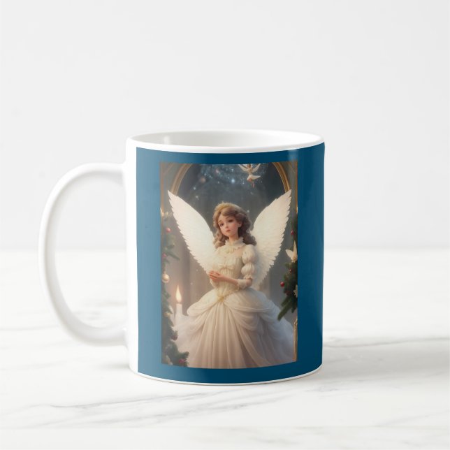 Vintage Victorian Christmas Angel Coffee Mug (Left)