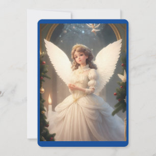 Vintage Victorian Christmas Angel Holiday Card