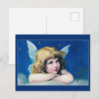 Vintage Victorian Christmas Angel Starry Night