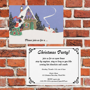Vintage Victorian Christmas Party Invitation