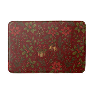 Vintage, Victorian Christmas patterned Bath Mat