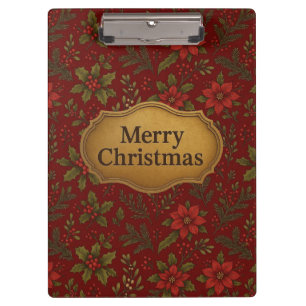 Vintage, Victorian Christmas patterned Clipboard