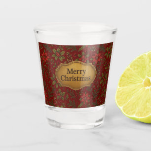 Vintage, Victorian Christmas patterned Shot Glass