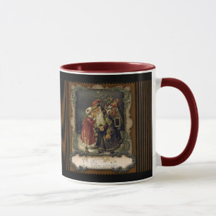 Vintage Victorian Christmas Santa Mug