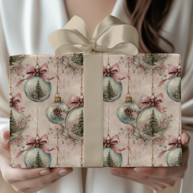 Vintage Victorian Christmas Tree Bauble Wrapping Paper (Creator Uploaded)