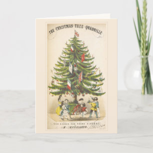 Vintage Victorian Christmas Tree Holiday Card