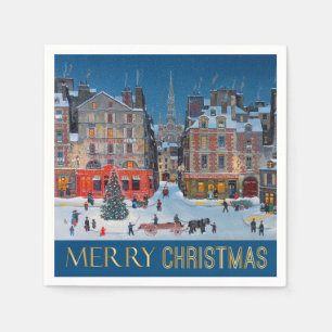 Vintage Victorian Christmas Village   Napkin