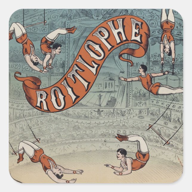 Vintage Victorian Circus  Square Sticker (Front)