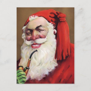 Vintage Victorian Creepy Santa Christmas Postcard