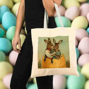 Vintage Victorian Easter Bunnies, Giant Easter Egg Tote Bag