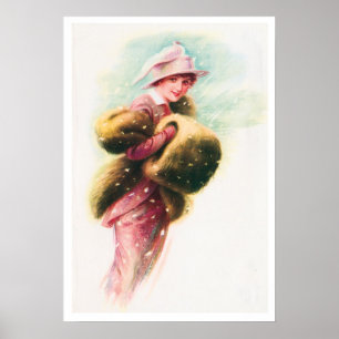 Vintage Victorian Elegant Lady Art Print Poster