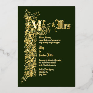 Vintage Victorian Era 1839 Floral Border Wedding