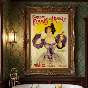 Vintage Victorian Era 1896 French Perfume Ad Poster