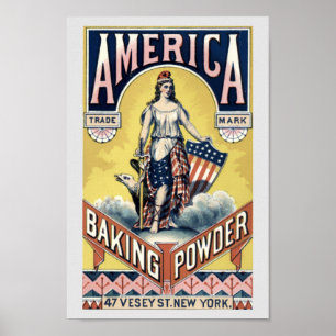 Vintage Victorian Era America Baking Powder Ad Poster