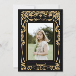 Vintage Victorian Era Art Nouveau Graduation Invitation
