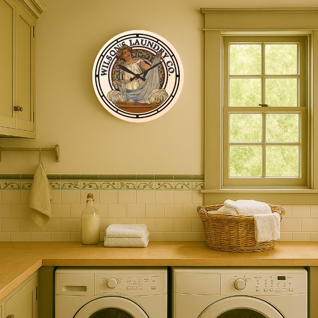 Vintage Victorian Era Art Nouveau Laundry  Large Clock (Creator Uploaded)