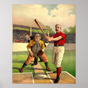 Vintage Victorian Era Baseball Poster