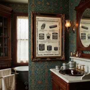 Vintage Victorian Era Beauty Parlour Soap Ads Poster