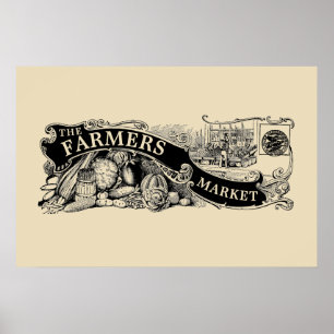 Vintage Victorian Era Farmers Market Template Poster