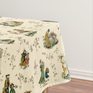 Vintage Victorian era Kate Greenaway Pattern Tablecloth