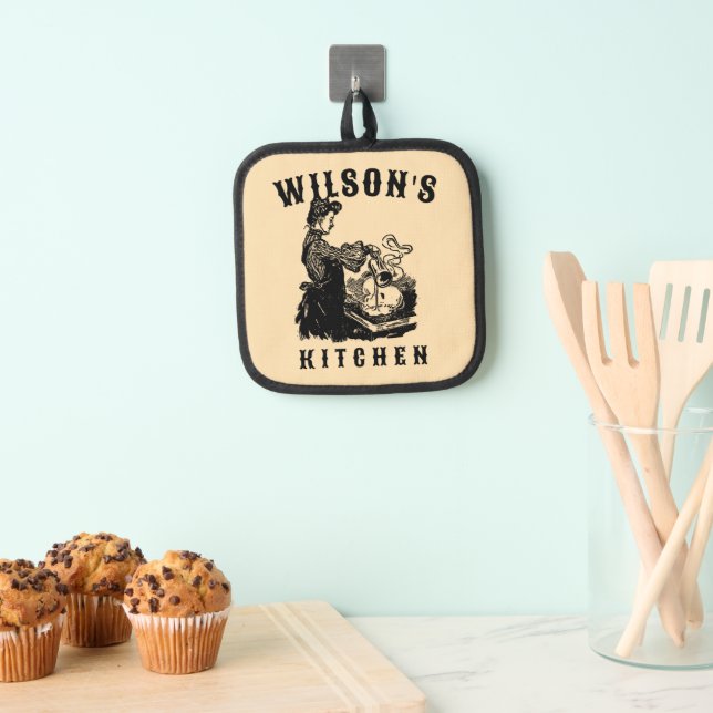 Vintage Victorian Era Kitchen Template Pot Holder (Insitu(Hanging))