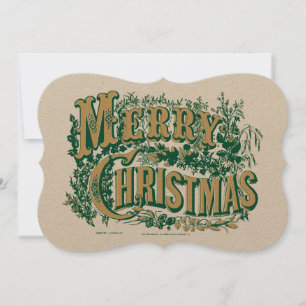Vintage Victorian Era Merry Christmas Color Holiday Card