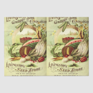 Vintage Victorian Era Seed Catalog Cover Tissue Paper