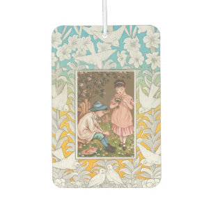Vintage VIctorian Era Valentine's Day Card, 1876 Car Air Freshener