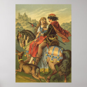 Vintage Victorian Fairy Tale, Brother and Sister Poster