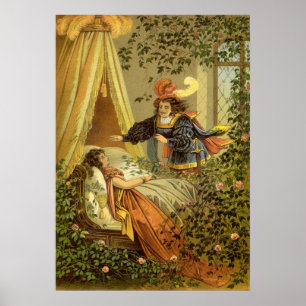 Vintage Victorian Fairy Tale, Sleeping Beauty Poster