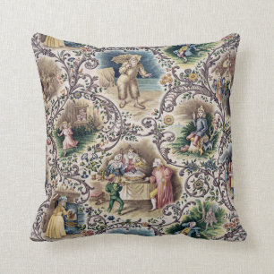 Vintage Victorian Fairy Tales Pillow Throw