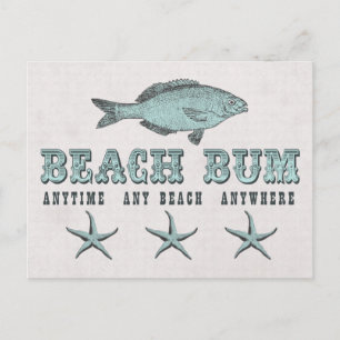 Vintage Victorian Fish and Starfish Beach Bum Postcard