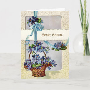 Vintage Victorian Floral Birthday Day Card