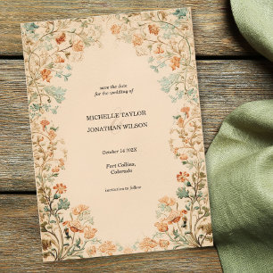 Vintage Victorian Floral Garden Save the Date Invitation