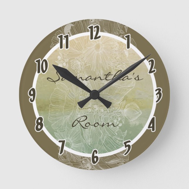 Vintage Victorian Floral Lace Personalised Clock (Front)