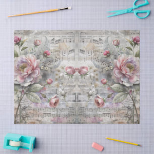 Vintage Victorian Floral Sheet Music Design