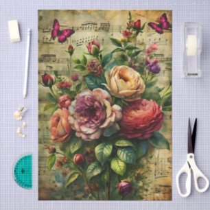 Vintage Victorian Florals & Butterflies Tissue Paper