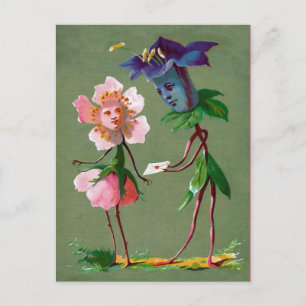 Vintage Victorian Flowers Postcard