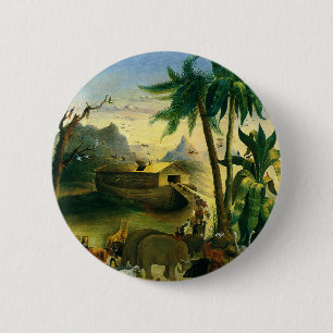Vintage Victorian Folk Art, Noah's Ark by Hidley 6 Cm Round Badge