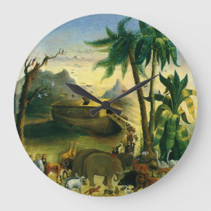 Vintage Victorian Folk Art, Noah's Ark by Hidley Large Clock