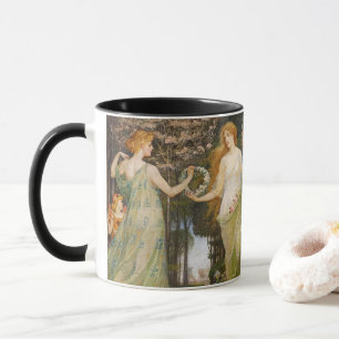 Vintage Victorian Four Seasons Goddess Floral Art Mug