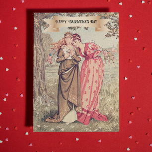 Vintage Victorian Galentine's Day Cute Friendship Card